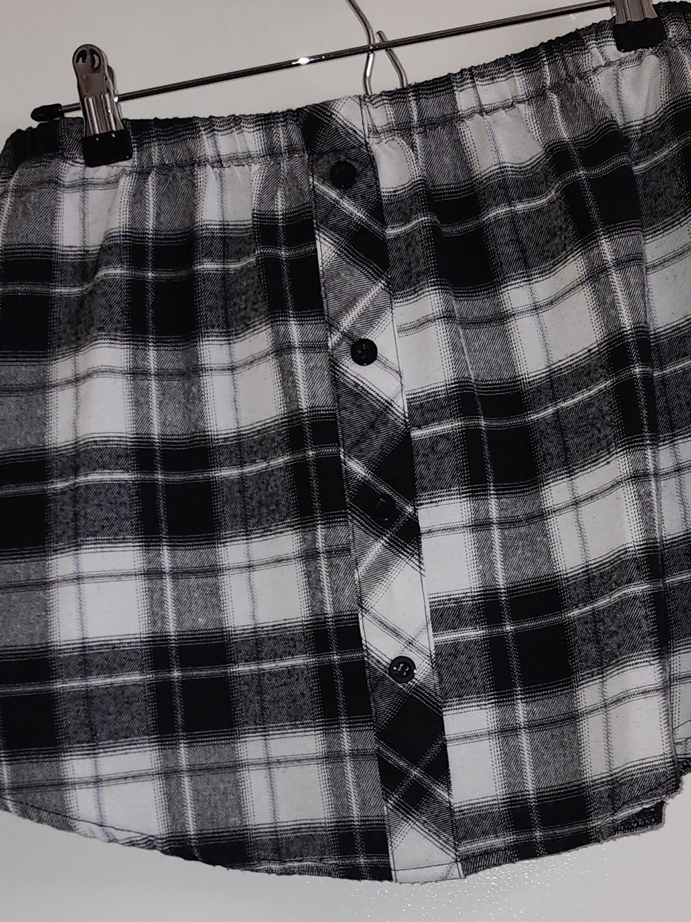 Black, White, And Black & White Plaid Button-Front Women's Shirt Extenders.
